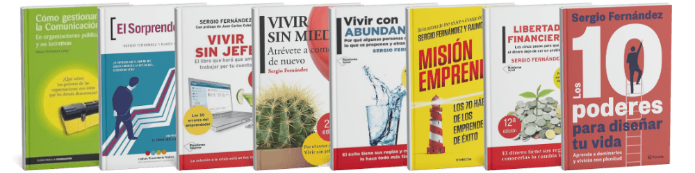 Libros de Sergio Fernández: Libertad Financiera, Vivir sin jefe, Vivir con abundancia